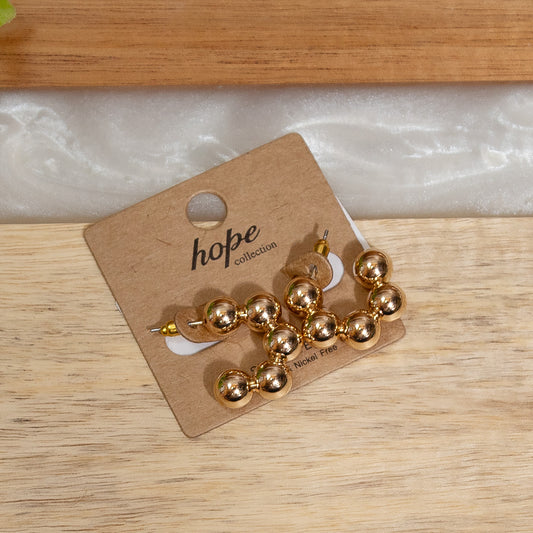 Golden Glow Beaded Hoop Earrings