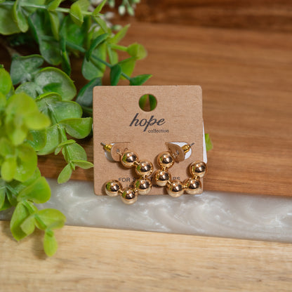 Golden Glow Beaded Hoop Earrings