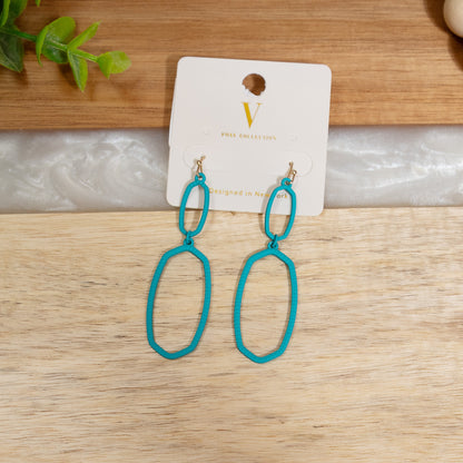 Color Pop Oval Drop Earrings – Lightweight Statement Earrings in Bright & Neutral Tones