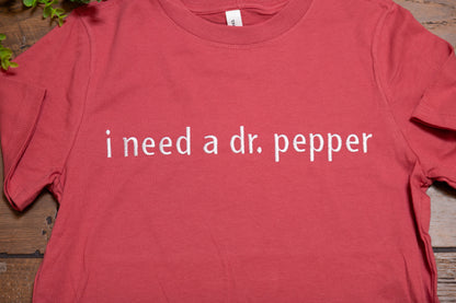 Dr Pepper Embroidered Tee | Heavyweight Bella Canvas Soda Lover T-Shirt
