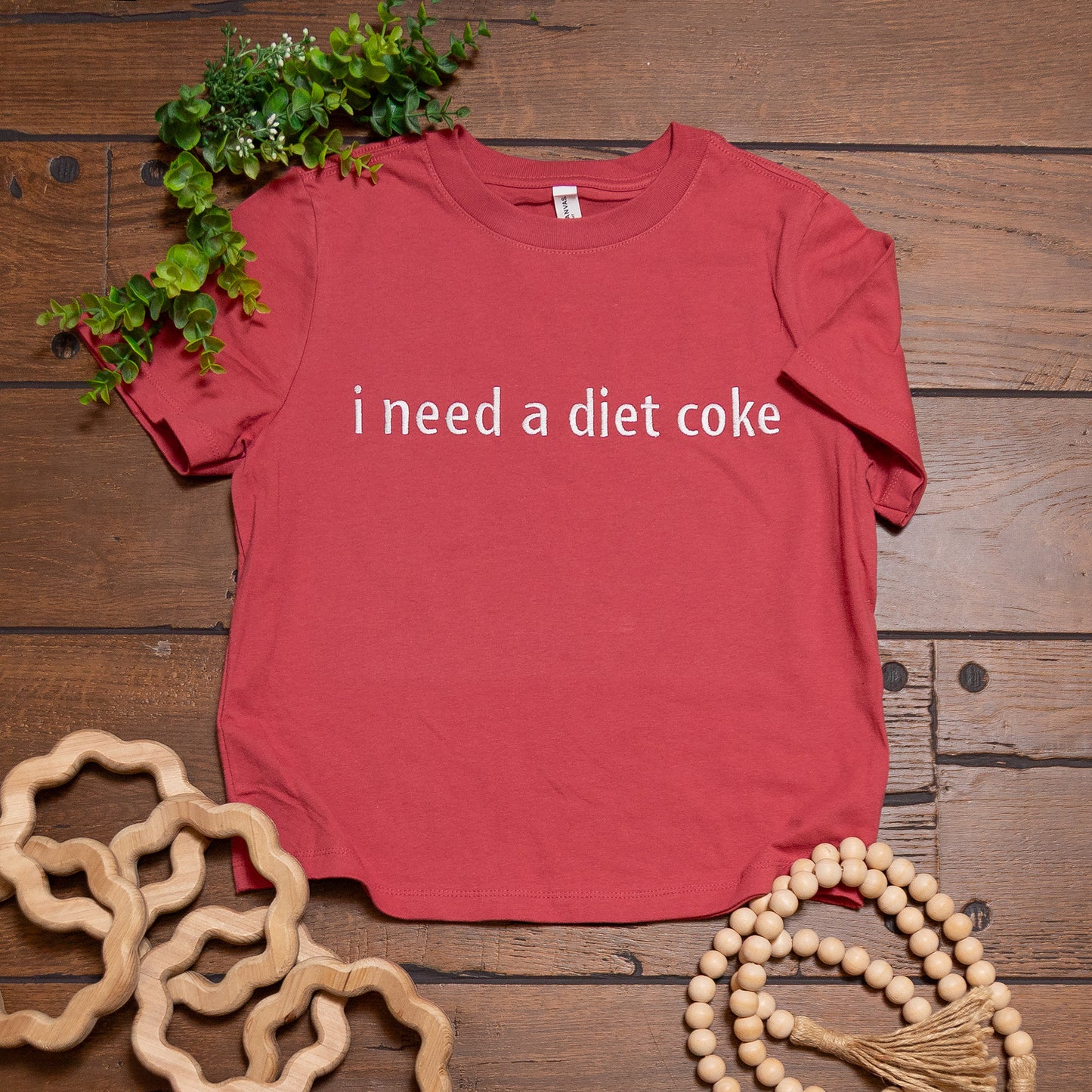 Diet Coke Embroidered Tee | Heavyweight Bella Canvas Ladies Cut Soda Lover T-Shirt