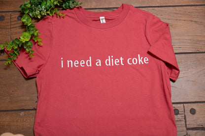 Diet Coke Embroidered Tee | Heavyweight Bella Canvas Ladies Cut Soda Lover T-Shirt