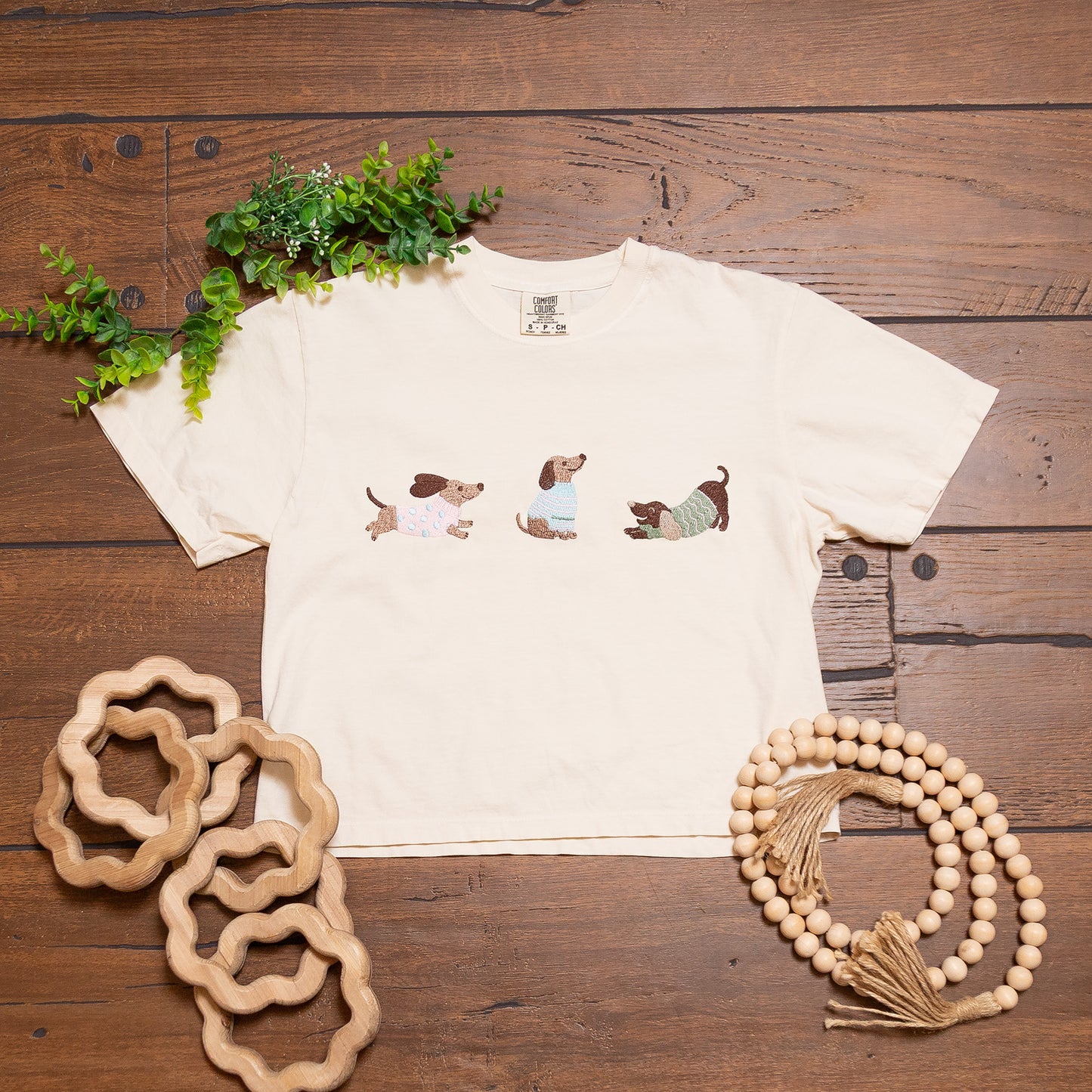 Puppy Parade Embroidered Tee | Comfort Colors Boxy Fit Dog T-Shirt