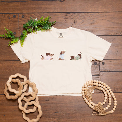 Puppy Parade Embroidered Tee | Comfort Colors Boxy Fit Dog T-Shirt