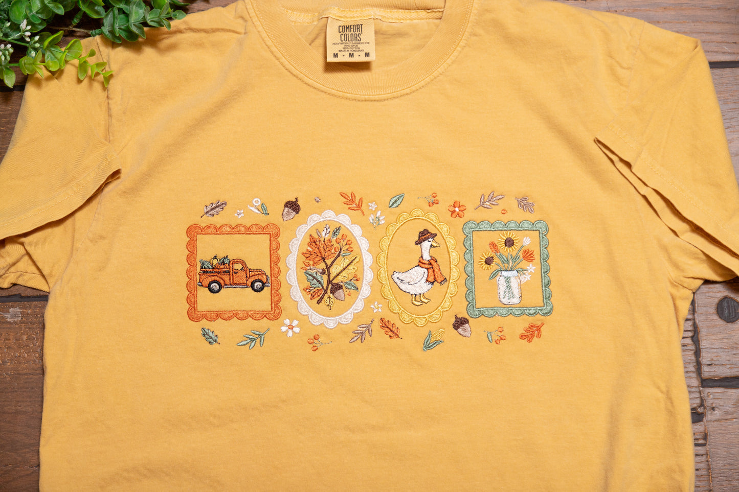 Harvest Story Embroidered Tee | Comfort Colors Mustard Fall T-Shirt