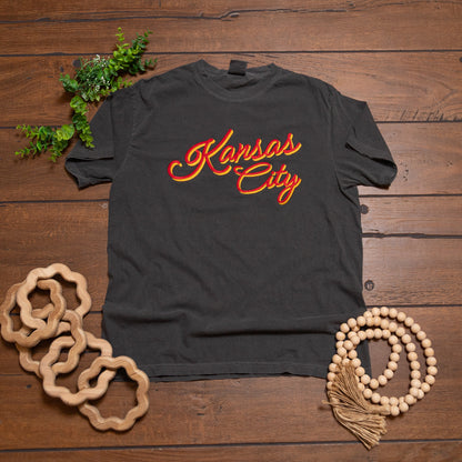 Kansas City Script Embroidered Tee & Crewneck | Custom KC Spirit Shirt or Sweatshirt