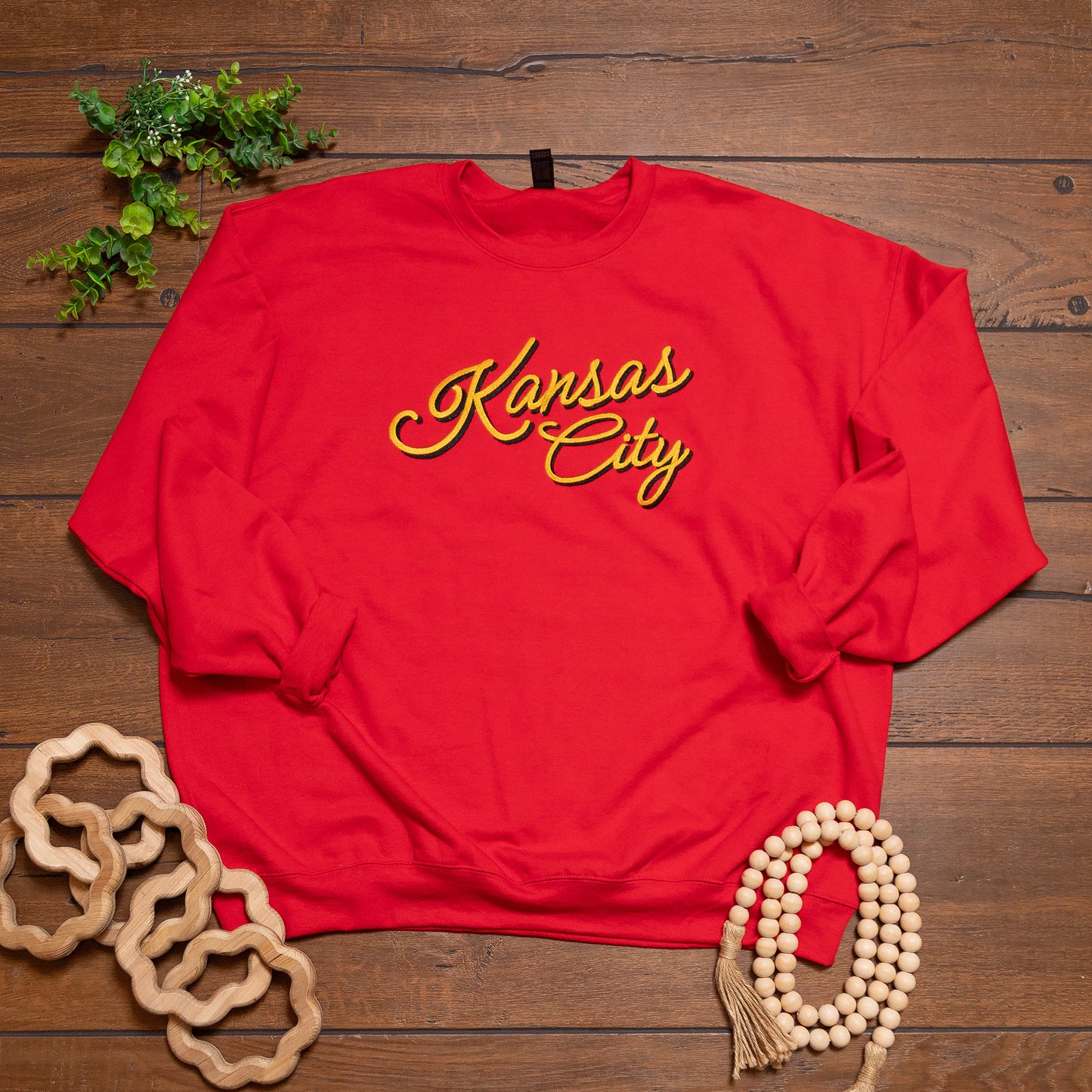 Kansas City Script Embroidered Tee & Crewneck | Custom KC Spirit Shirt or Sweatshirt