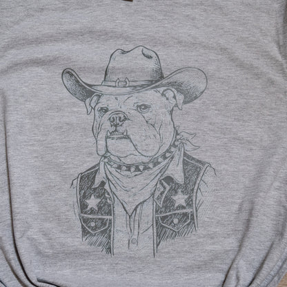 Cowboy Bulldog Graphic Tee – Western Dog Lover T-Shirt