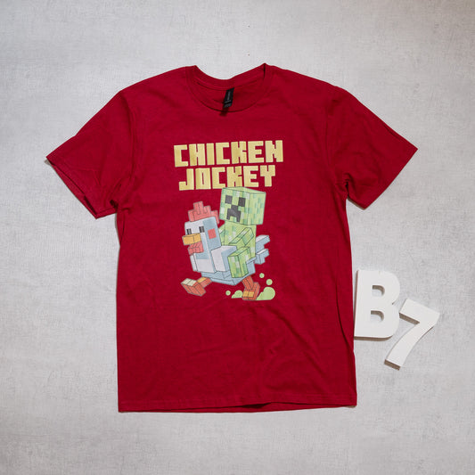 Minecraft Chicken Jockey Graphic T-Shirt – Funny Gamer Tee for Kids & Adults