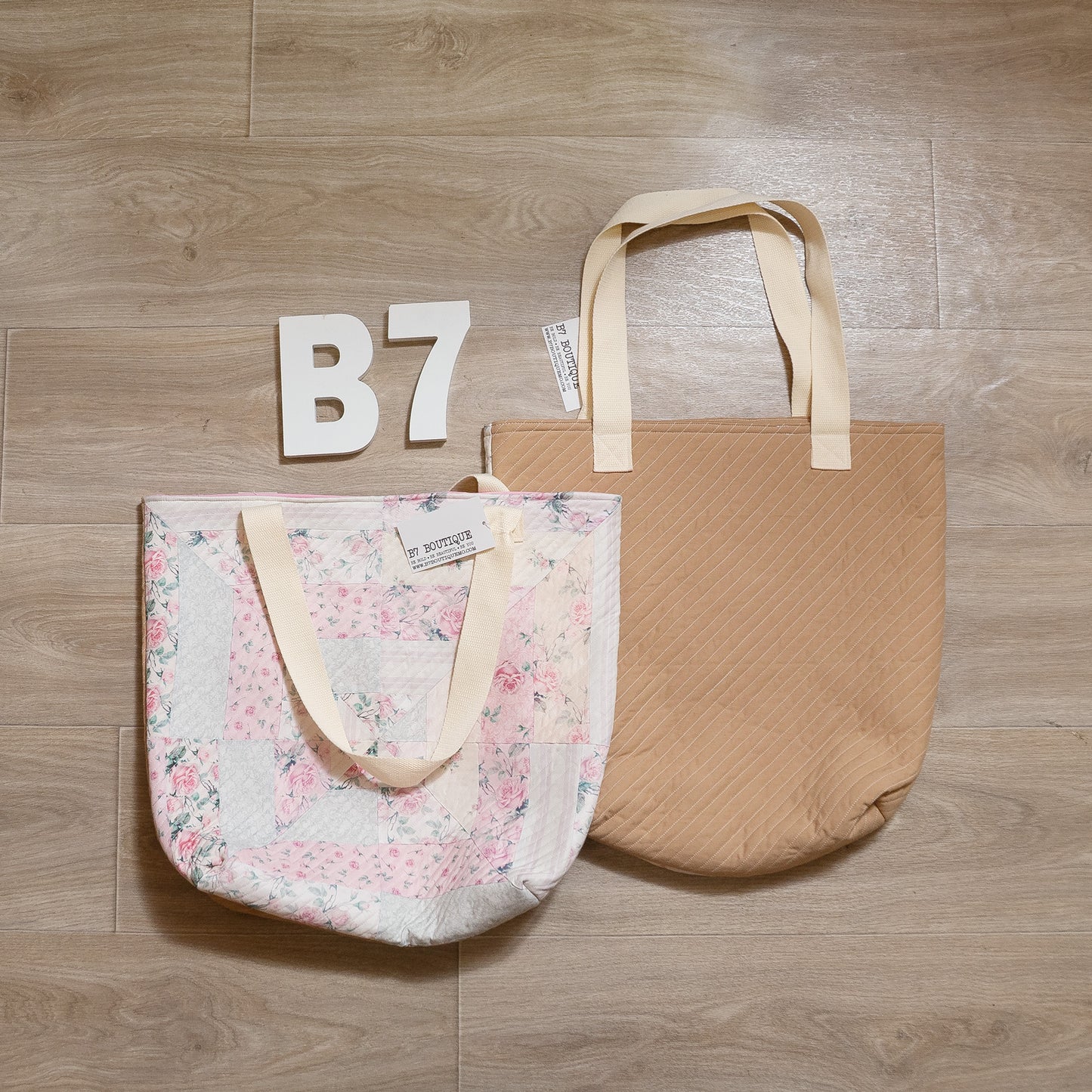 Floral Front & Camel Back Quilted Tote Bag – B7 Boutique Everyday Carryall