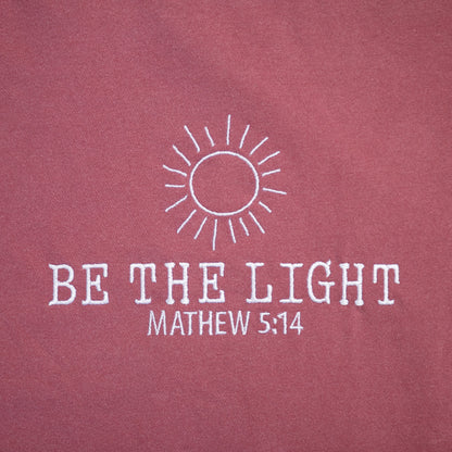 Be the Light Comfort Colors T-Shirt – Matthew 5:14 Christian Embroidered Tee