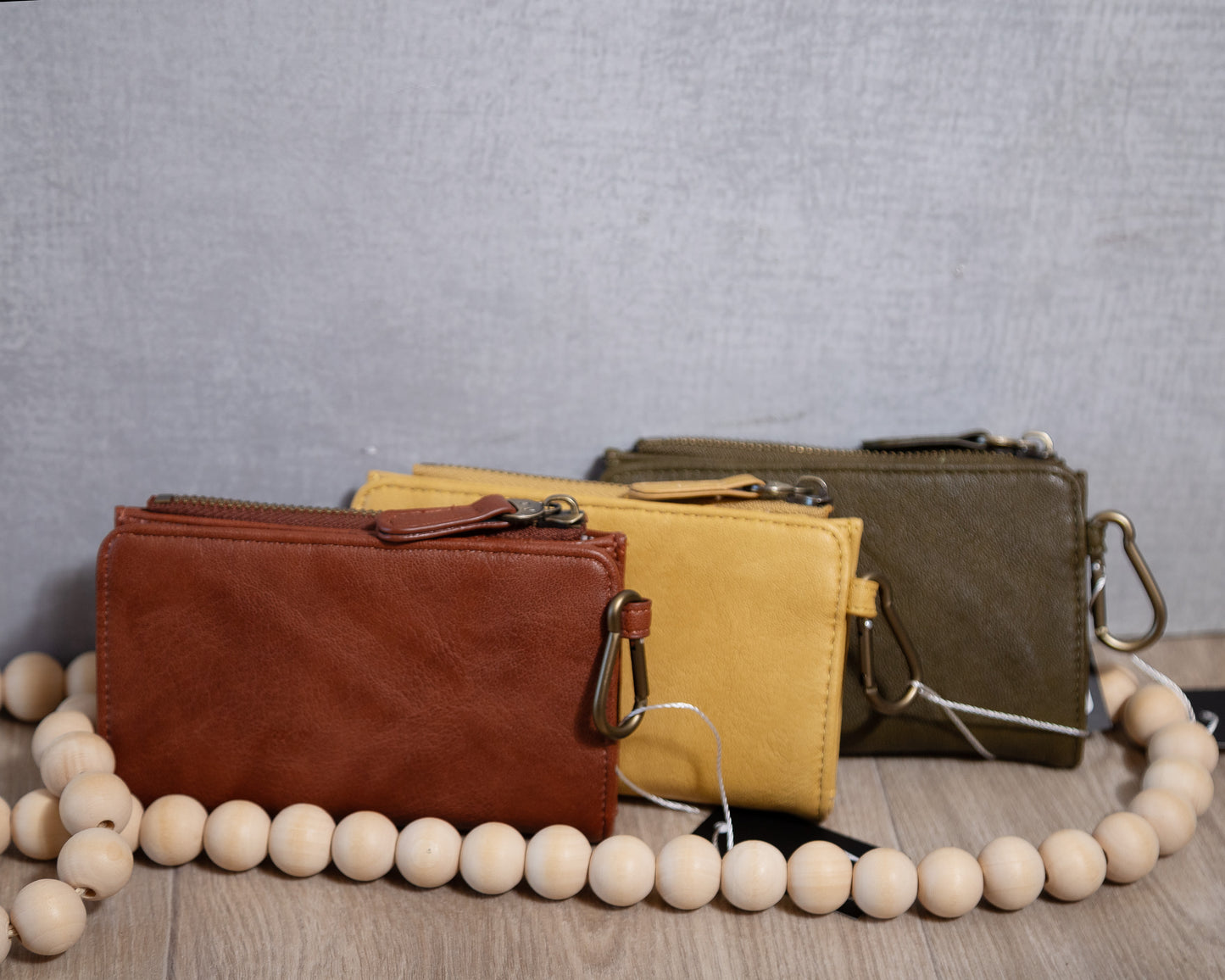 Joy Susan Bobbie Black Bifold Wallet – Carabiner Clip & Vegan Leather