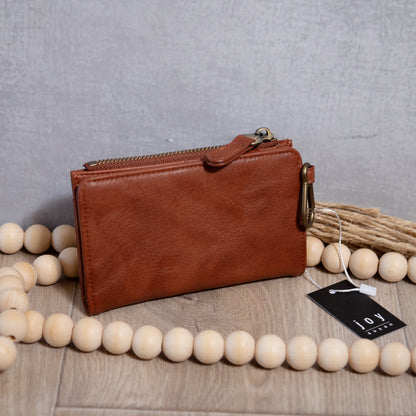 Joy Susan Bobbie Black Bifold Wallet – Carabiner Clip & Vegan Leather