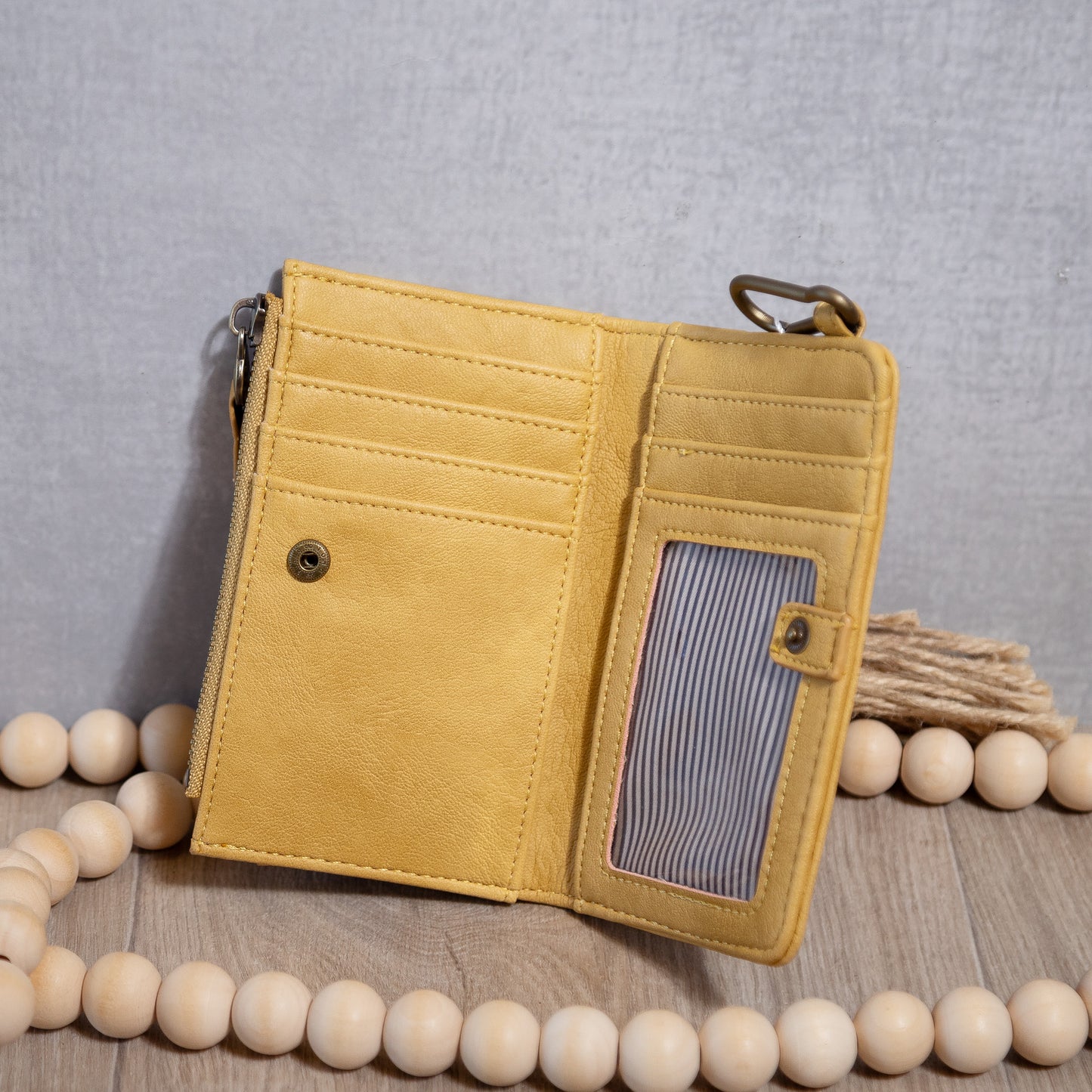 Joy Susan Bobbie Black Bifold Wallet – Carabiner Clip & Vegan Leather