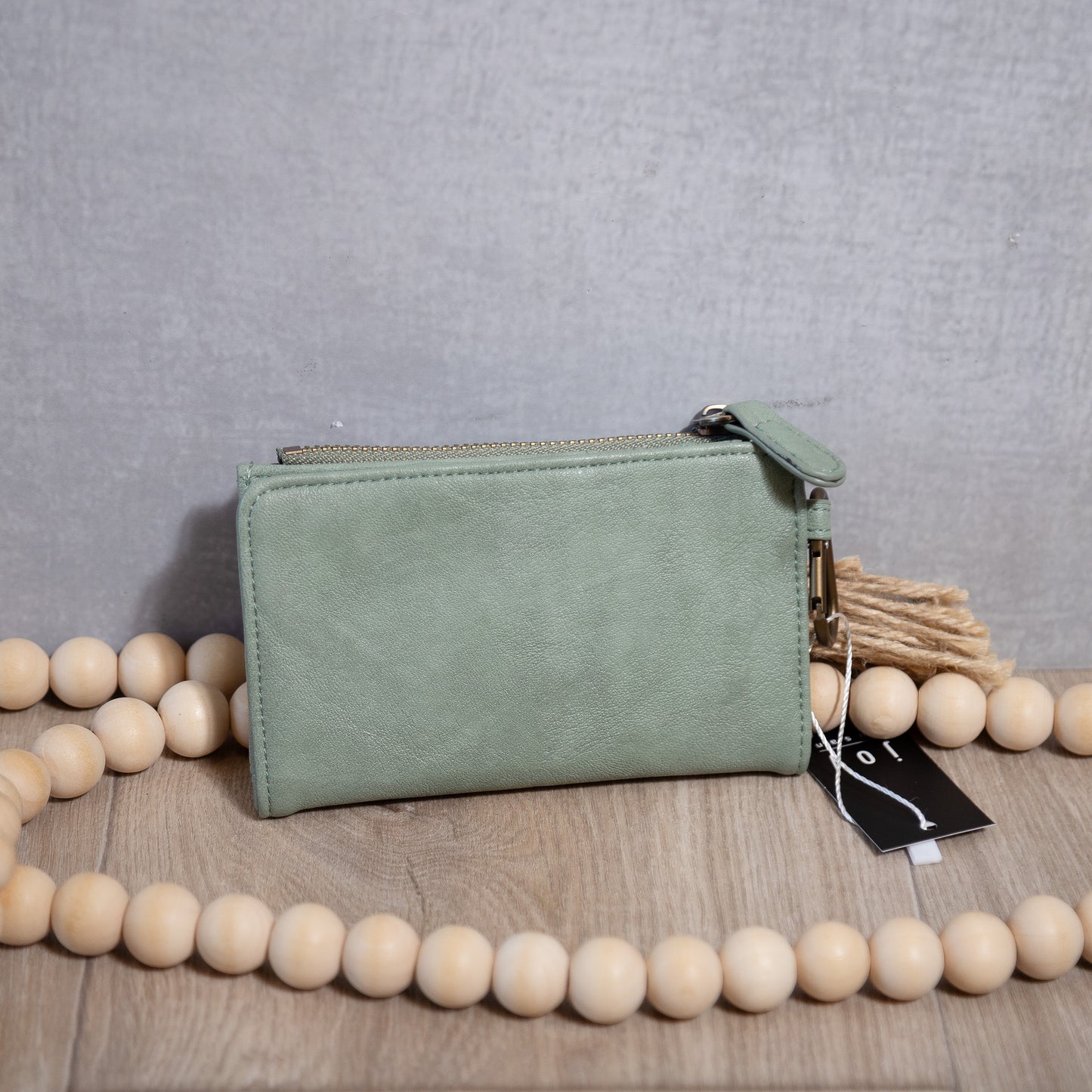 Joy Susan Bobbie Black Bifold Wallet – Carabiner Clip & Vegan Leather