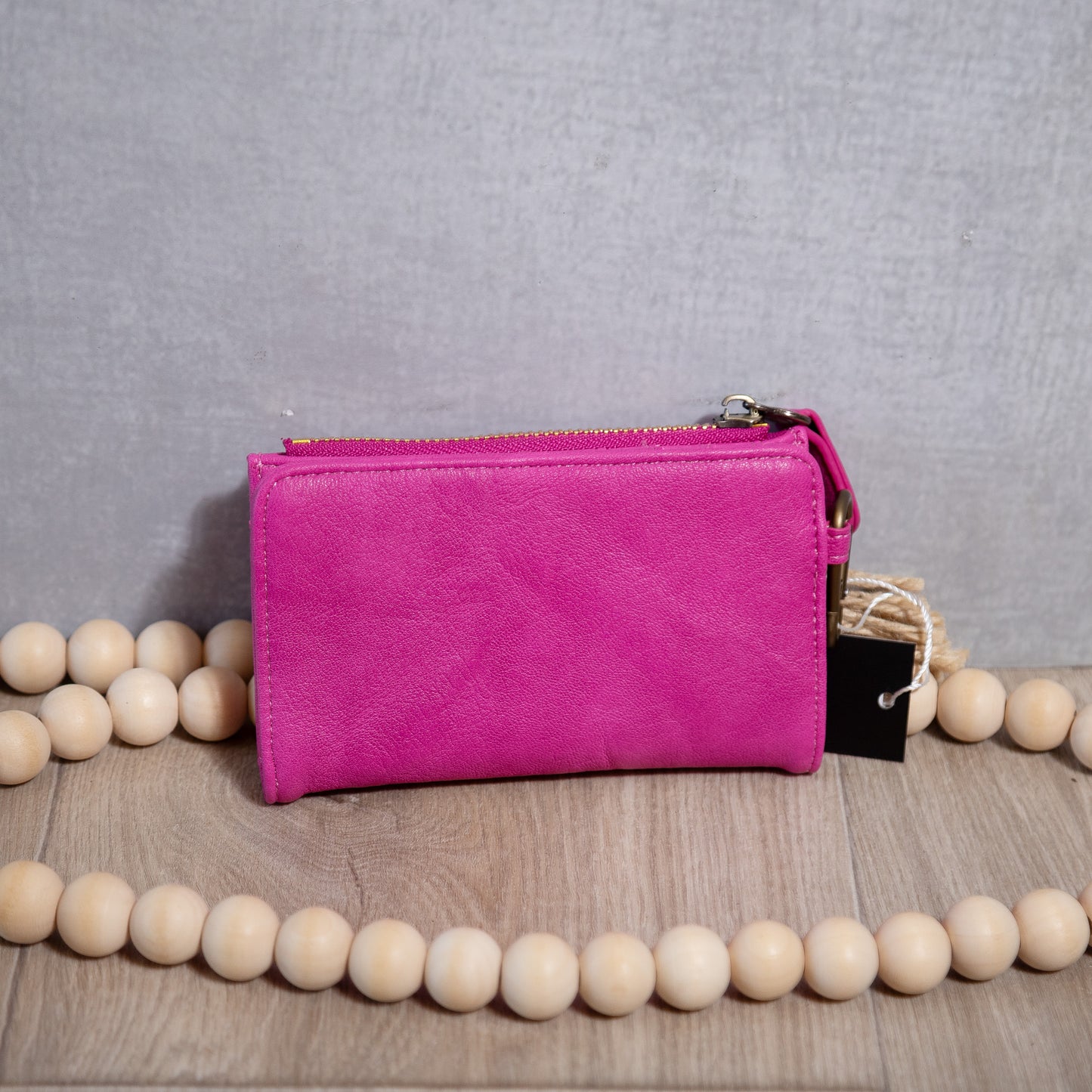 Joy Susan Bobbie Black Bifold Wallet – Carabiner Clip & Vegan Leather