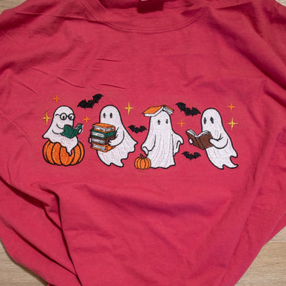 Spooky Ghost Squad Embroidered Comfort Colors® Tee – Halloween Graphic Shirt
