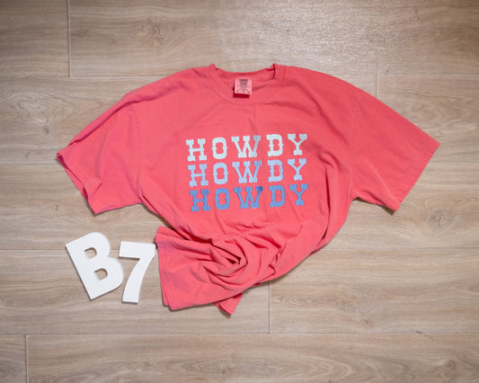Howdy Embroidered Comfort Colors® Tee – Western Graphic Shirt (Two Color Options)