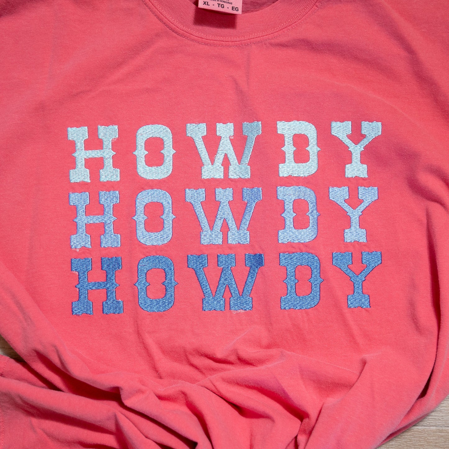 Howdy Embroidered Comfort Colors® Tee – Western Graphic Shirt (Two Color Options)