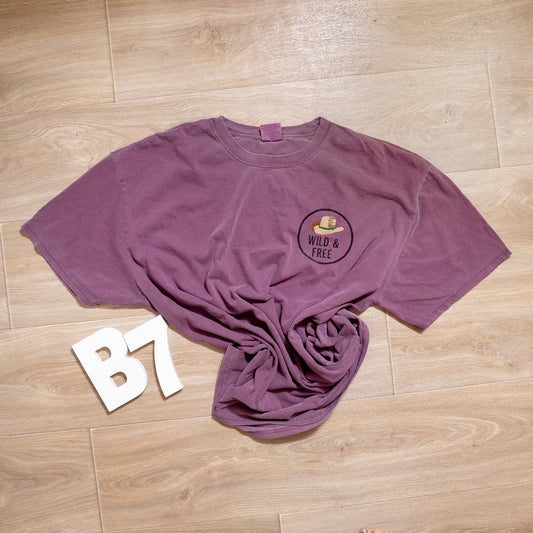 Wild & Free Embroidered Comfort Colors® Tee – Western Cowboy Hat Graphic Shirt