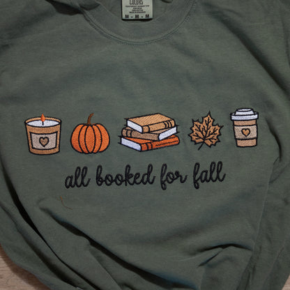 All Booked for Fall Embroidered Tee – Comfort Colors® Olive
