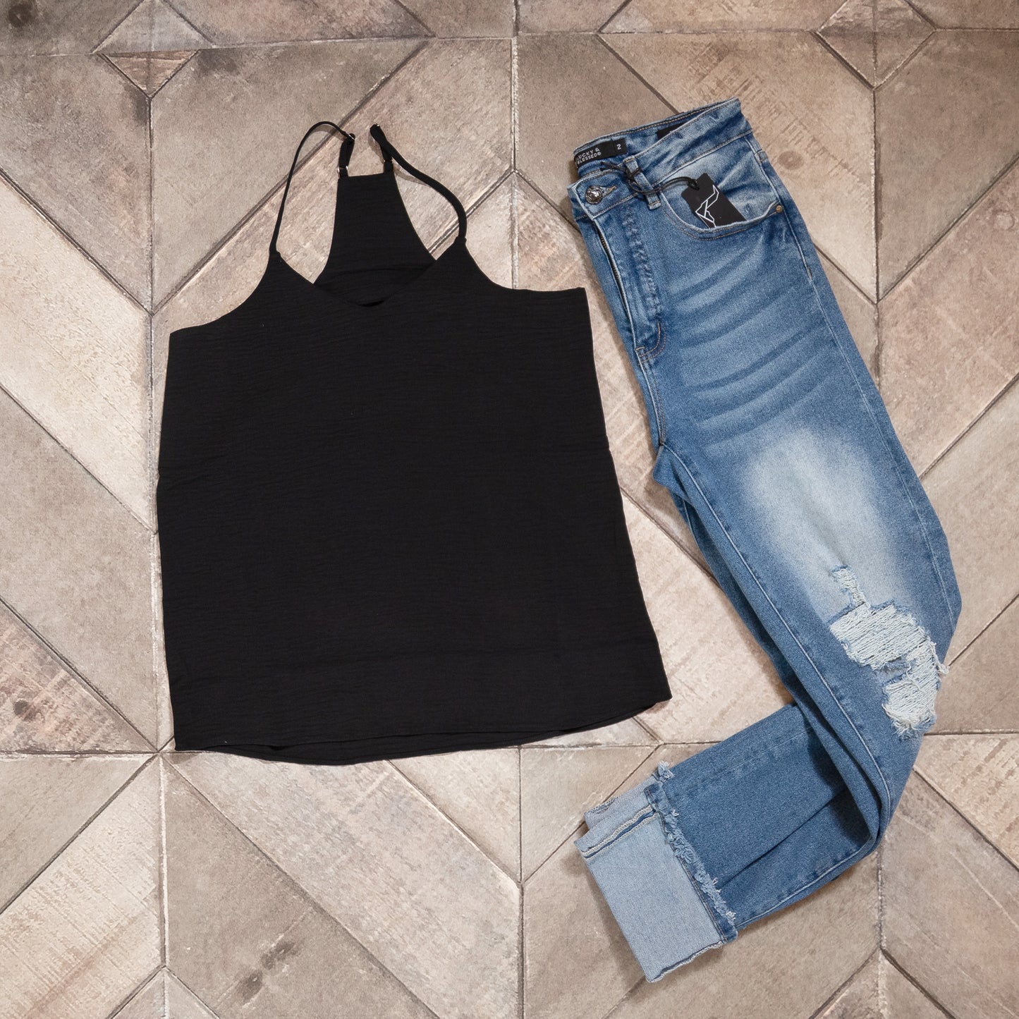 Adjustable Strap V‑Neck Cami — B7 Boutique Breezy Essentials