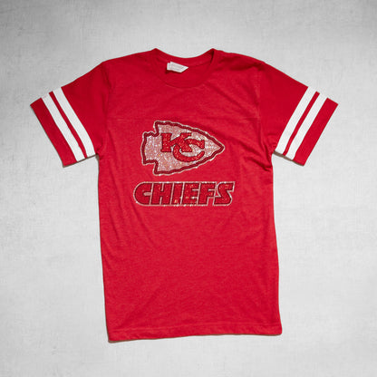 Sparkle Game Day Kansas City Chiefs Tee – Crewneck & V-Neck Styles