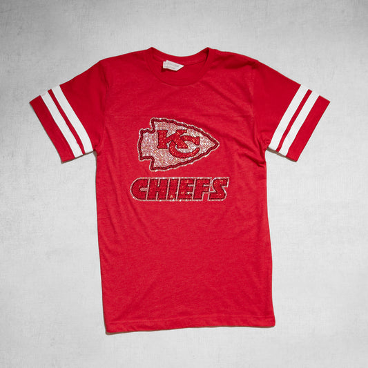 Sparkle Game Day Kansas City Chiefs Tee – Crewneck & V-Neck Styles