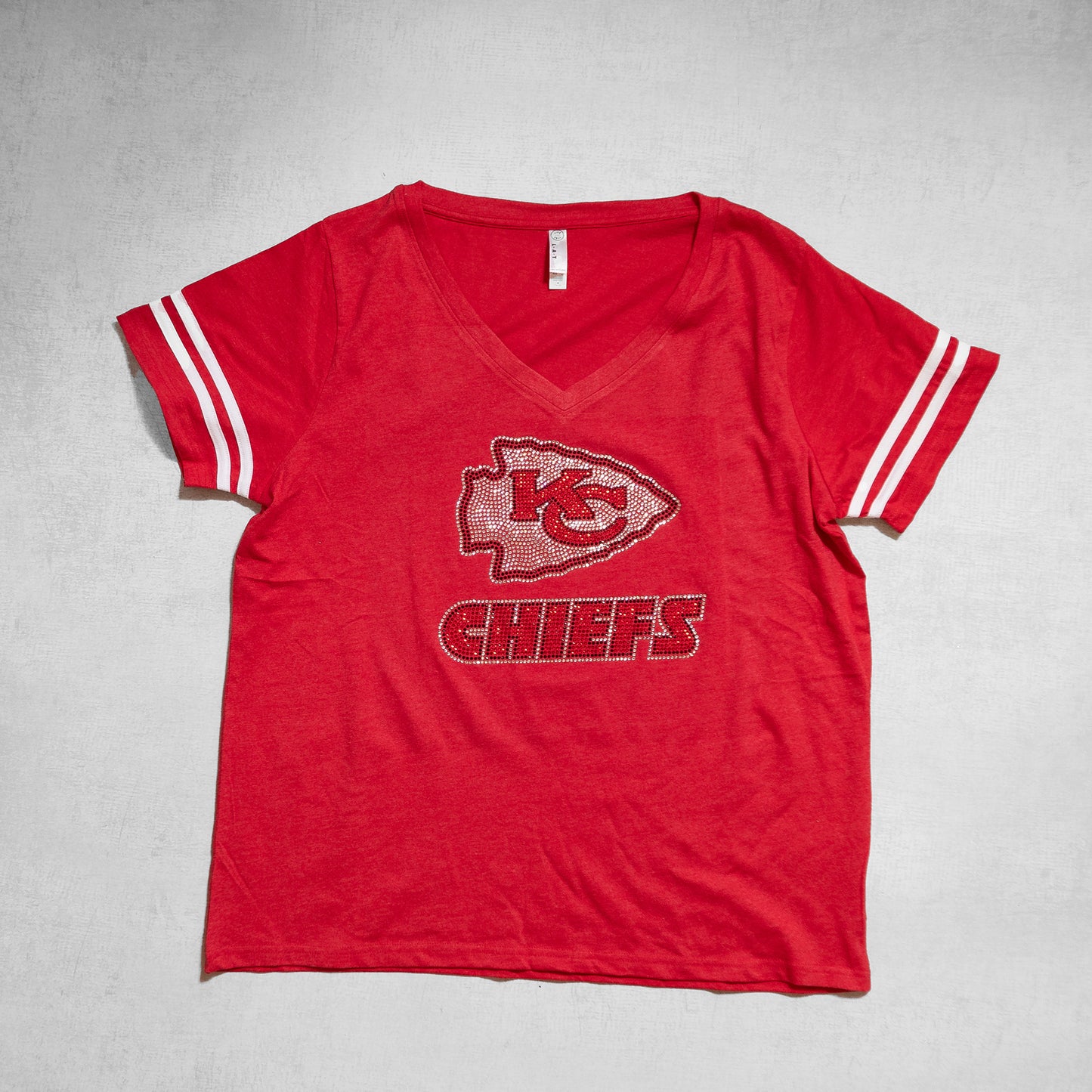 Sparkle Game Day Kansas City Chiefs Tee – Crewneck & V-Neck Styles