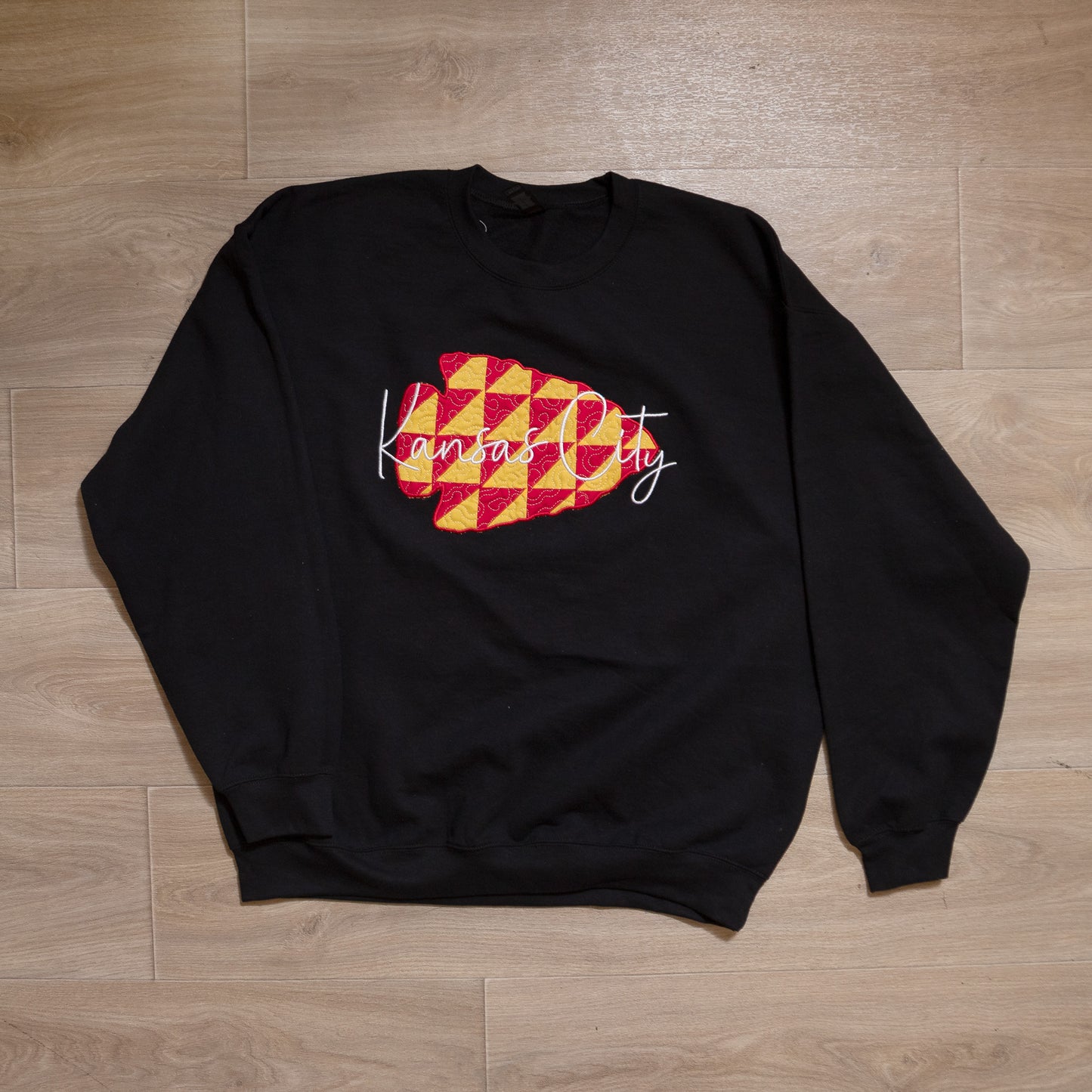 Kansas City Appliqué Quilted Embroidered Crewneck Sweatshirt