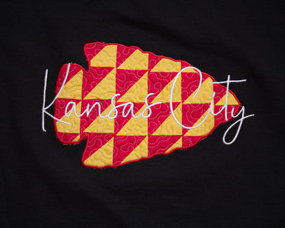 Kansas City Appliqué Quilted Embroidered Crewneck Sweatshirt