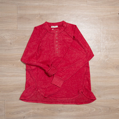 Brushed Melange Hacci Oversized Henley Sweater – B7 Boutique Cozy Layers