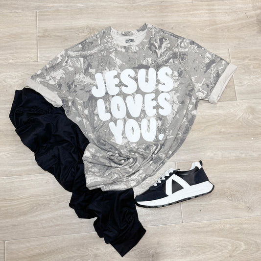 Jesus Loves You Camo Graphic Tee