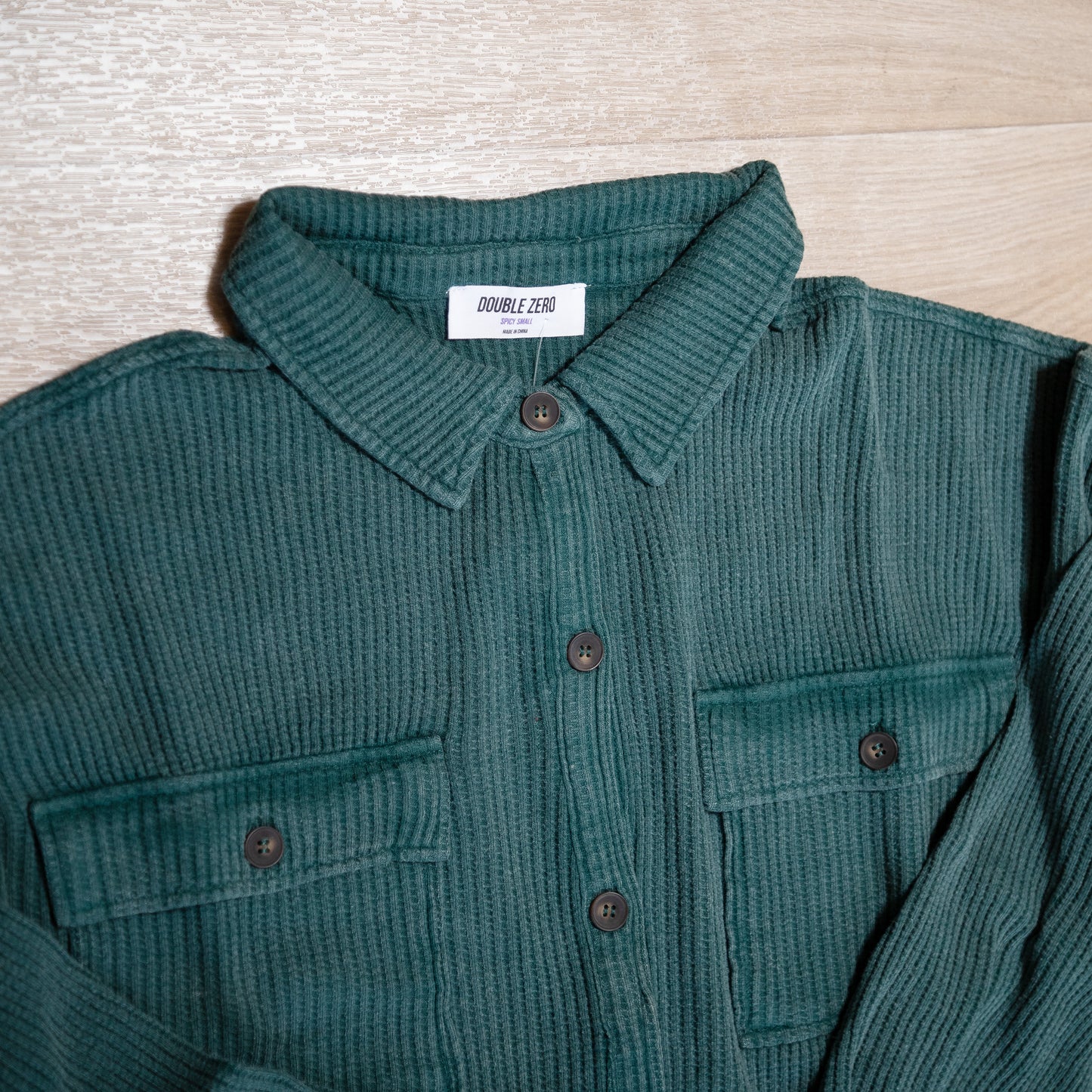 Oversized Mineral Washed Waffle Button-Up Shacket – Soft & Relaxed Women’s Layering Jacket
