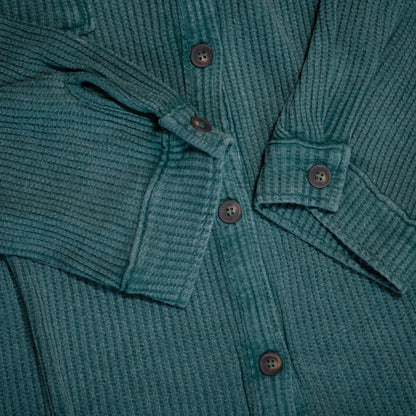 Oversized Mineral Washed Waffle Button-Up Shacket – Soft & Relaxed Women’s Layering Jacket