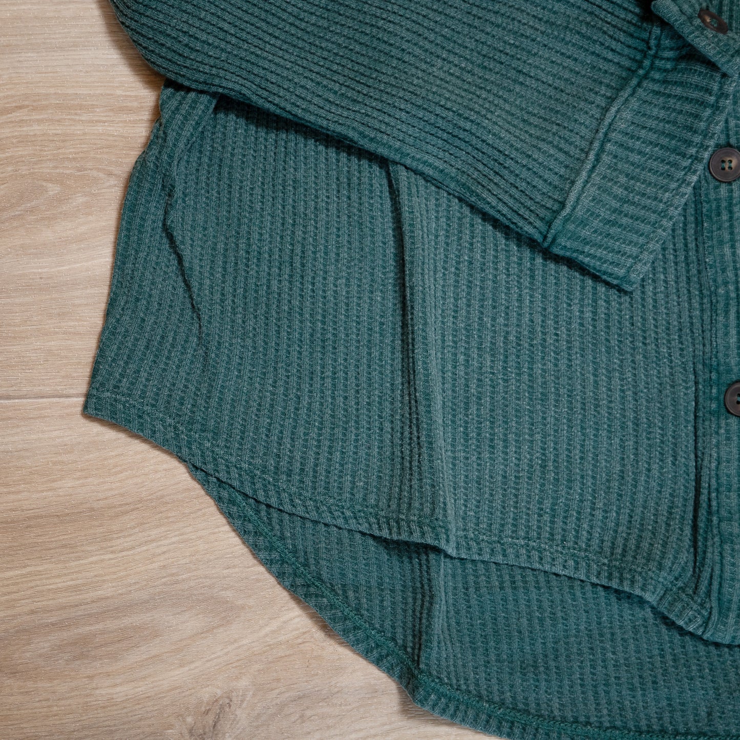 Oversized Mineral Washed Waffle Button-Up Shacket – Soft & Relaxed Women’s Layering Jacket