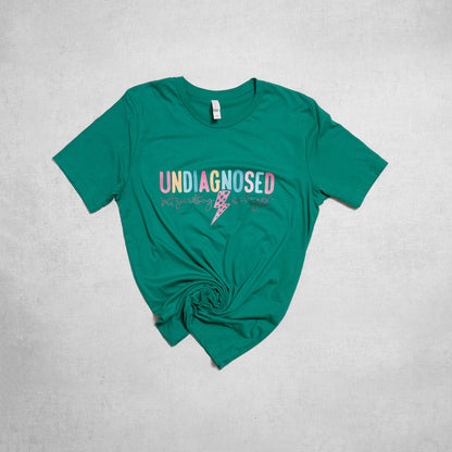 Undiagnosed Lightning Bolt Graphic Tee – Colorful Empowerment T-Shirt