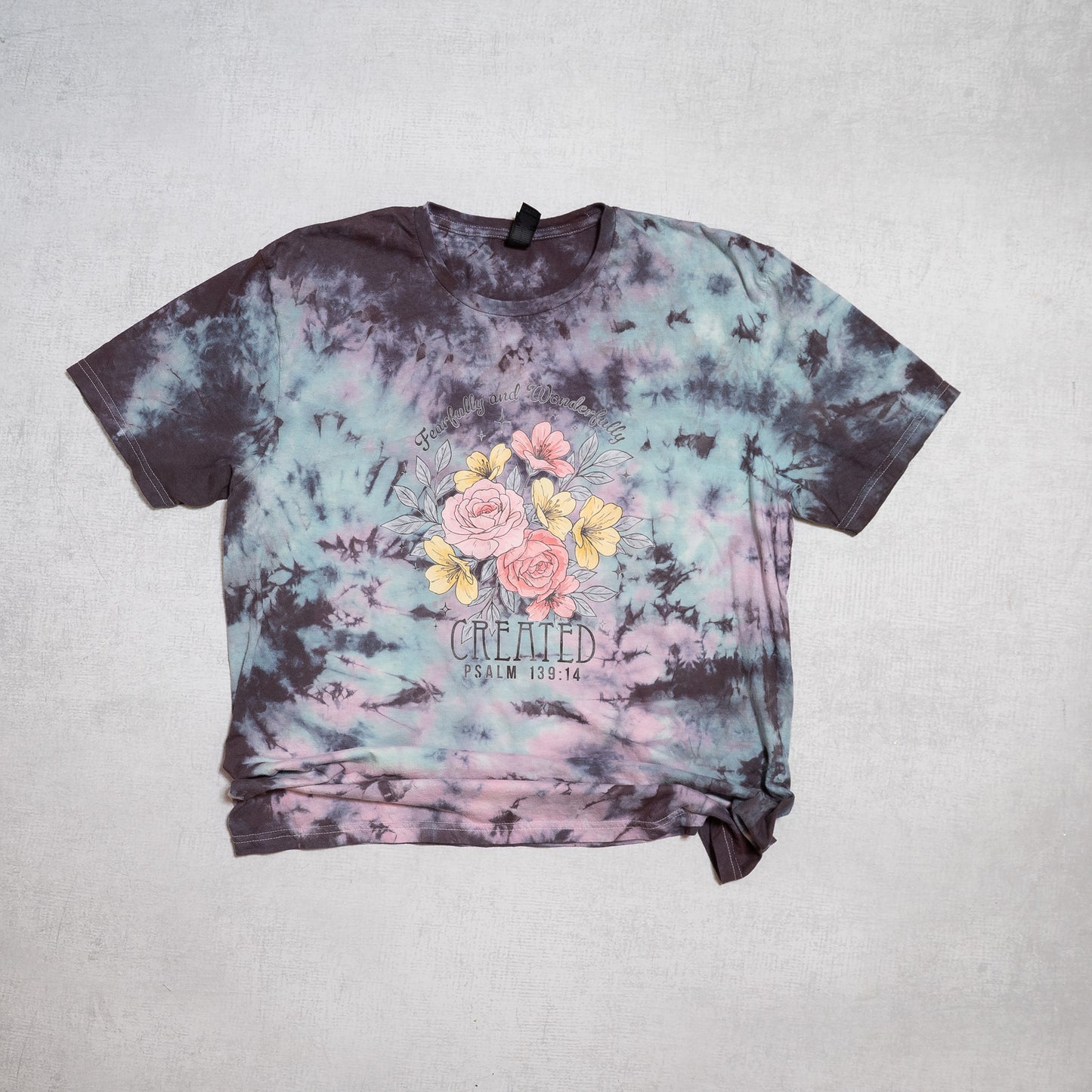 Fearfully & Wonderfully Made Tie-Dye Tee – Psalm 139:14 Christian Graphic Shirt