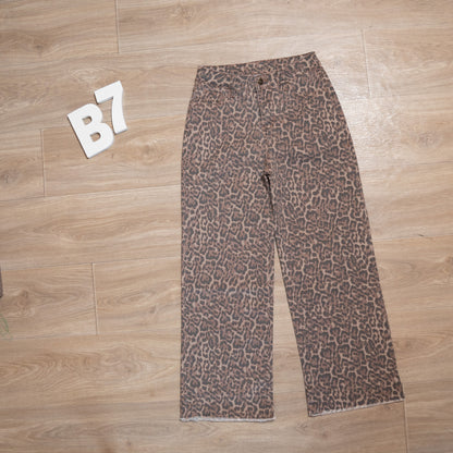 Leopard Print Wide Leg Jeans – High Rise Statement Denim