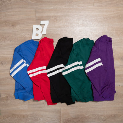 Varsity Striped Oversized Sweatshirt – Drop-Shoulder Casual Pullover