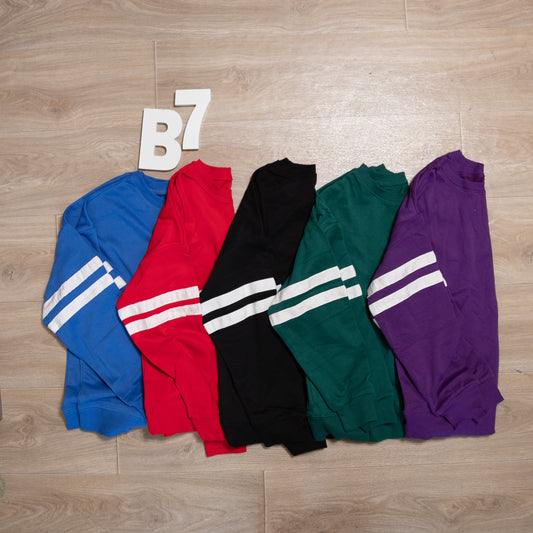 Varsity Striped Oversized Sweatshirt – Drop-Shoulder Casual Pullover