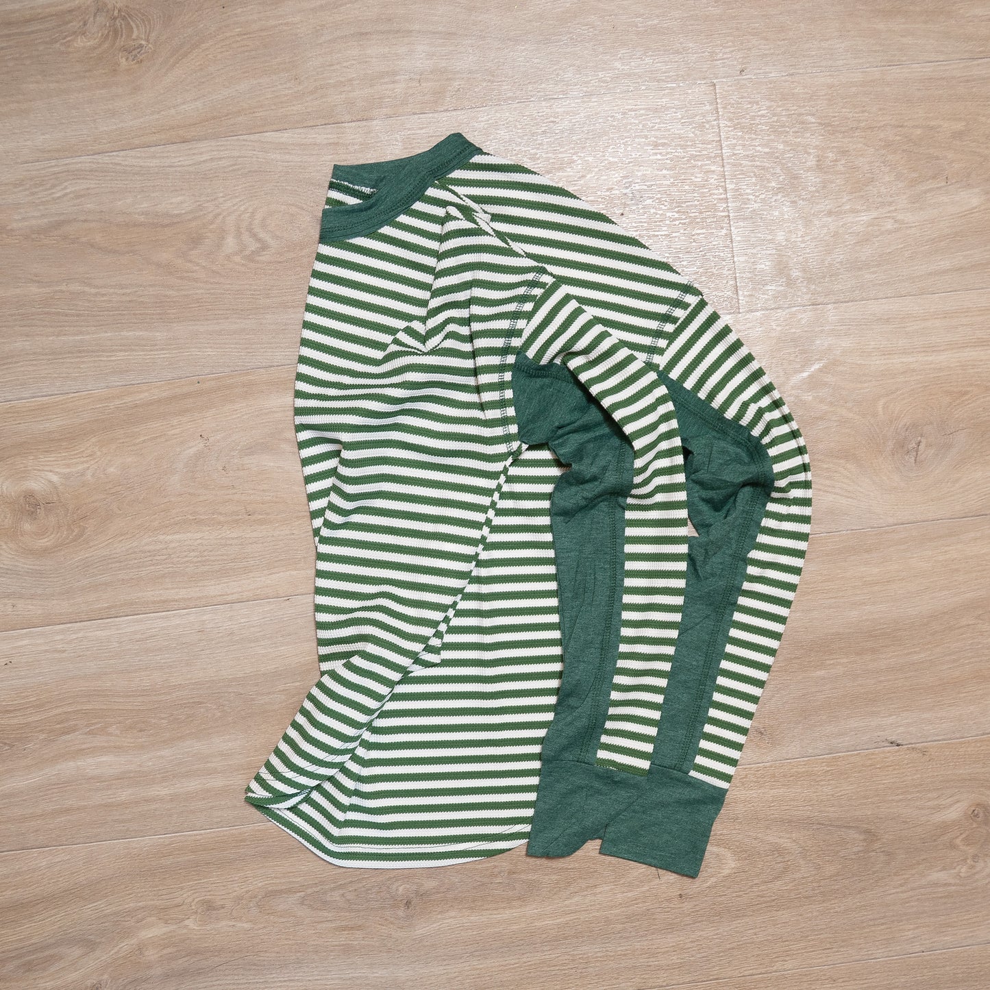Green Striped Raglan Long Sleeve Top – Casual Everyday Knit Shirt