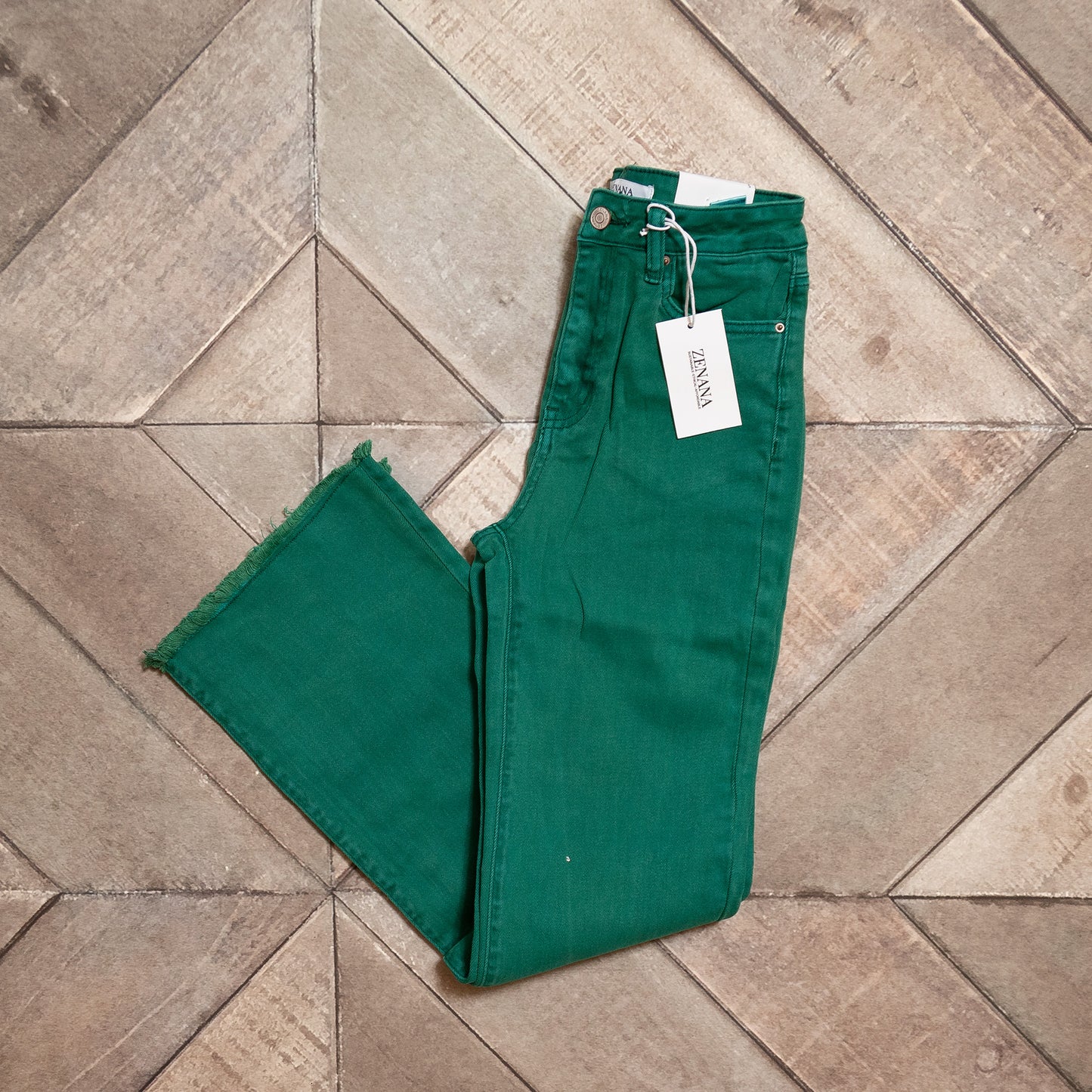 Acid Washed High Waist Bootcut Pants – Zenana Frayed Hem