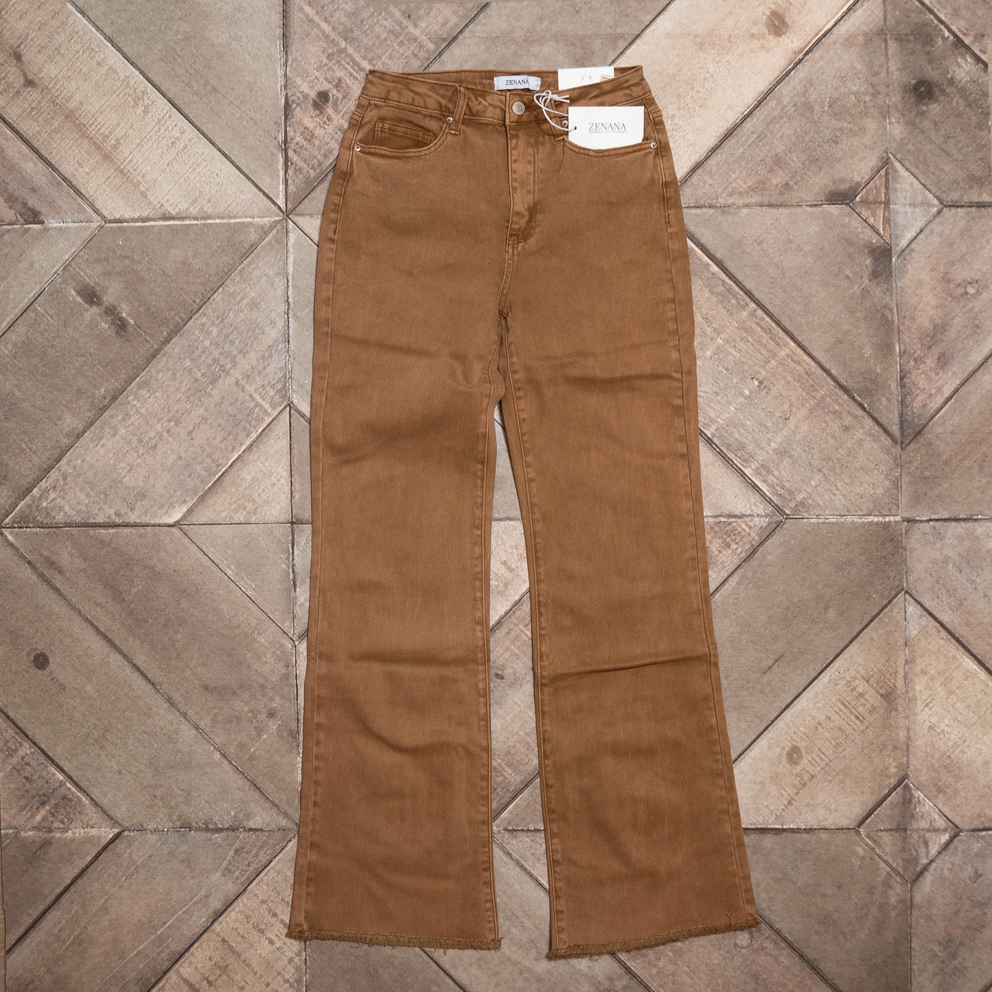 Acid Washed High Waist Bootcut Pants – Zenana Frayed Hem