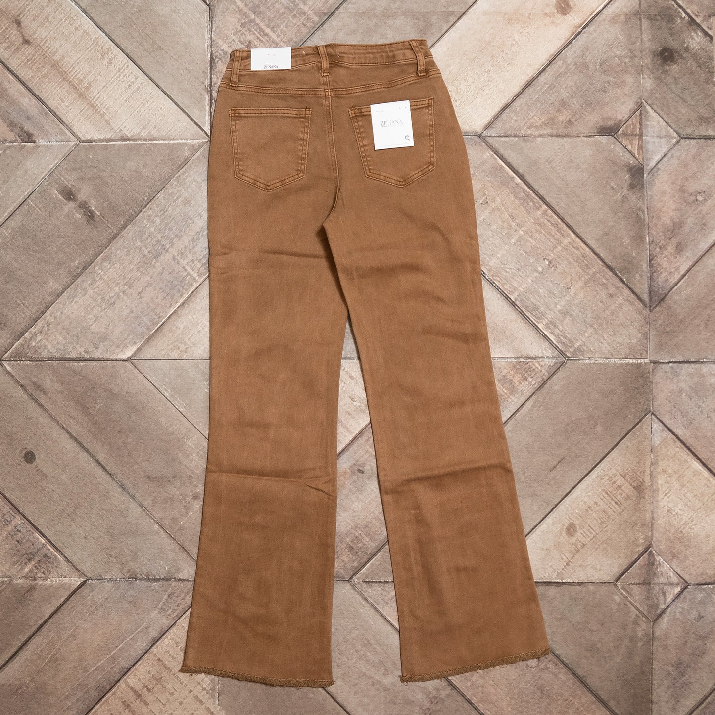 Acid Washed High Waist Bootcut Pants – Zenana Frayed Hem