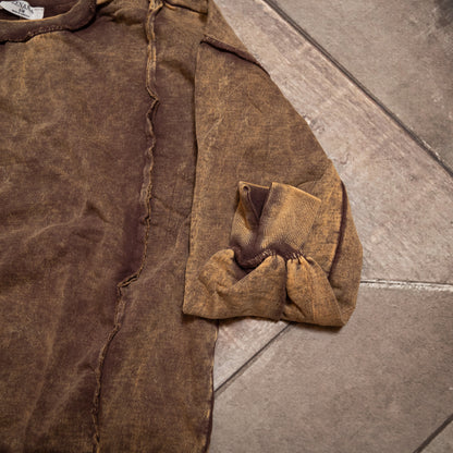 Acid Wash Exposed-Seam Fleece Sweatshirt — Vintage Vibe Pullover