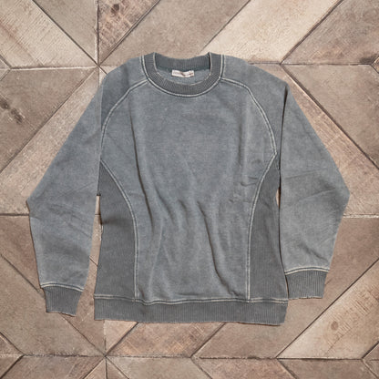 Acid Wash Fleece Sweatshirt with Side Rib – Vintage Vibe Cozy Pullover