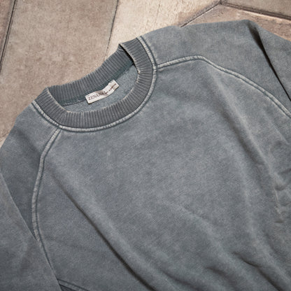 Acid Wash Fleece Sweatshirt with Side Rib – Vintage Vibe Cozy Pullover