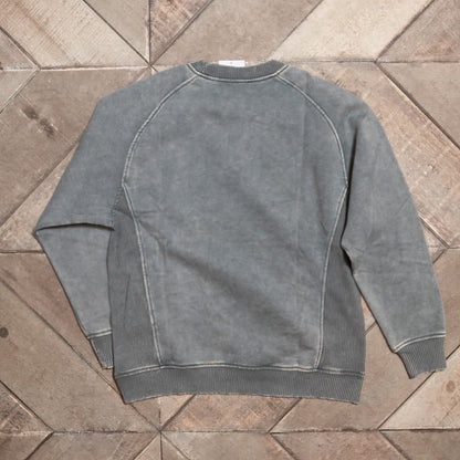 Acid Wash Fleece Sweatshirt with Side Rib – Vintage Vibe Cozy Pullover