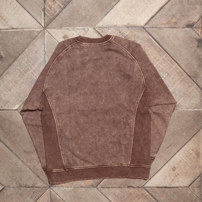 Acid Wash Fleece Sweatshirt with Side Rib – Vintage Vibe Cozy Pullover